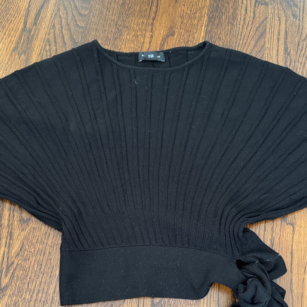 Club Monaco Black Ribbed Top